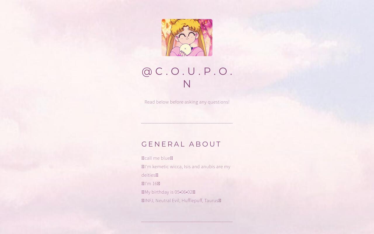 Carrd profile picture for @coupon